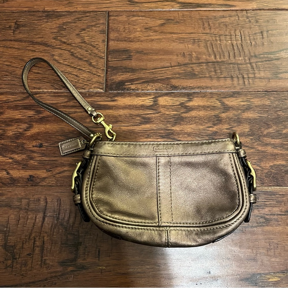 Metallic Wristlet Coach